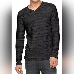 Rock & Republic Gray & Black V-Neck Sweater (L)